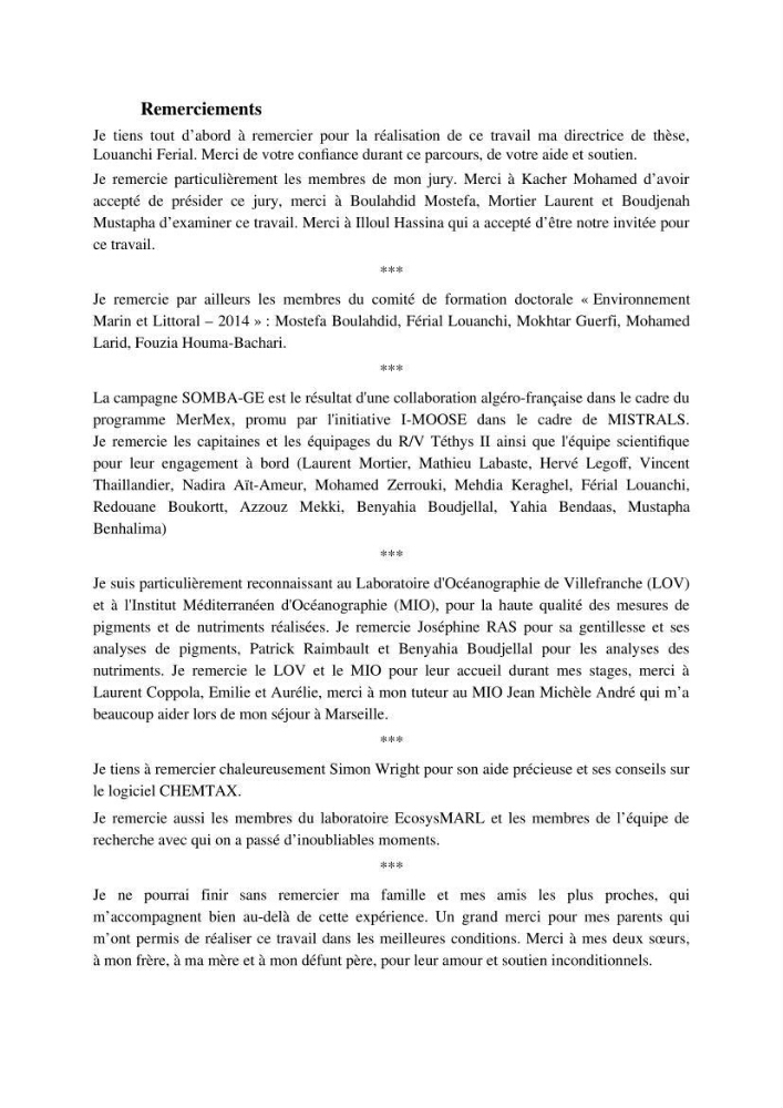 Régime de production primaire dans le bassin algérien interaction facteurs du milieu successions planctoniques