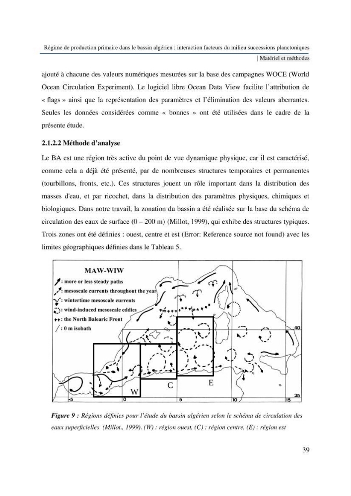 Régime de production primaire dans le bassin algérien interaction facteurs du milieu successions planctoniques
