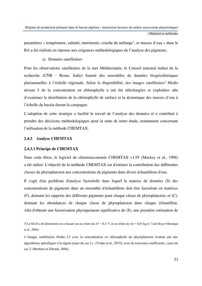 Régime de production primaire dans le bassin algérien interaction facteurs du milieu successions planctoniques
