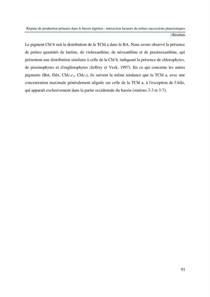 Régime de production primaire dans le bassin algérien interaction facteurs du milieu successions planctoniques