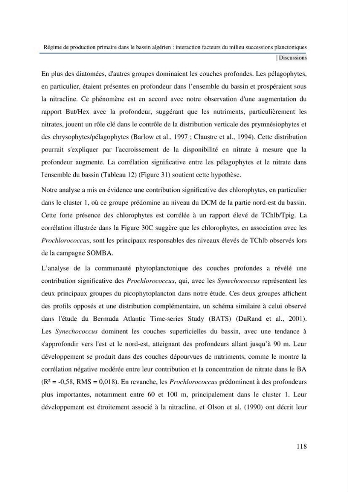 Régime de production primaire dans le bassin algérien interaction facteurs du milieu successions planctoniques