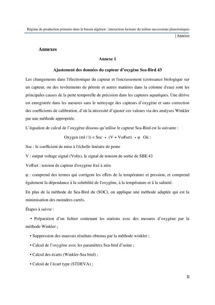 Régime de production primaire dans le bassin algérien interaction facteurs du milieu successions planctoniques