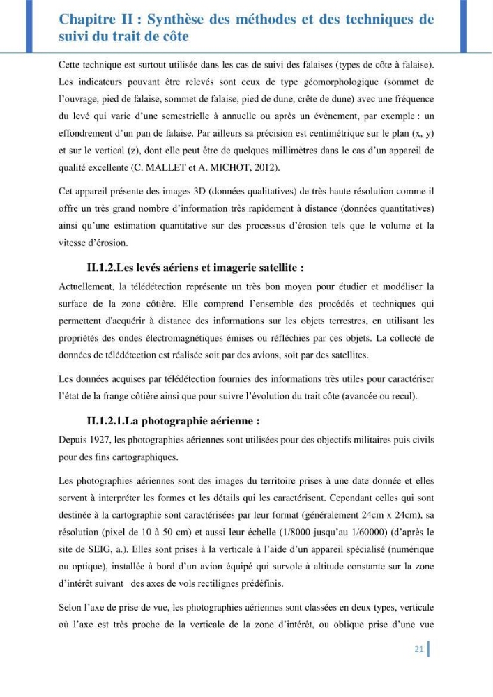 Etat de l’art de la quantification de l’évolution spatio-temporelle du trait de côte: comparaison entre la méthode des polygones et la méthode des transects