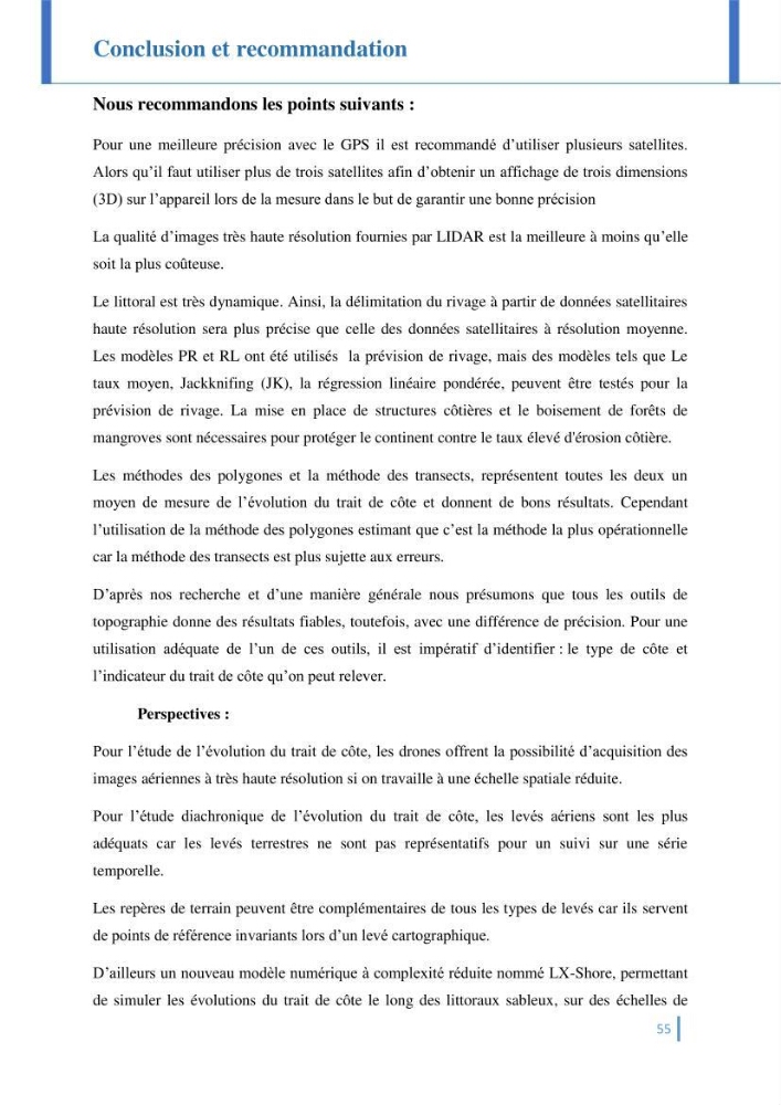 Etat de l’art de la quantification de l’évolution spatio-temporelle du trait de côte: comparaison entre la méthode des polygones et la méthode des transects