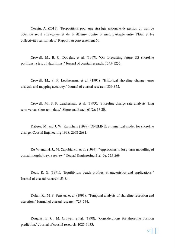 Etat de l’art de la quantification de l’évolution spatio-temporelle du trait de côte: comparaison entre la méthode des polygones et la méthode des transects