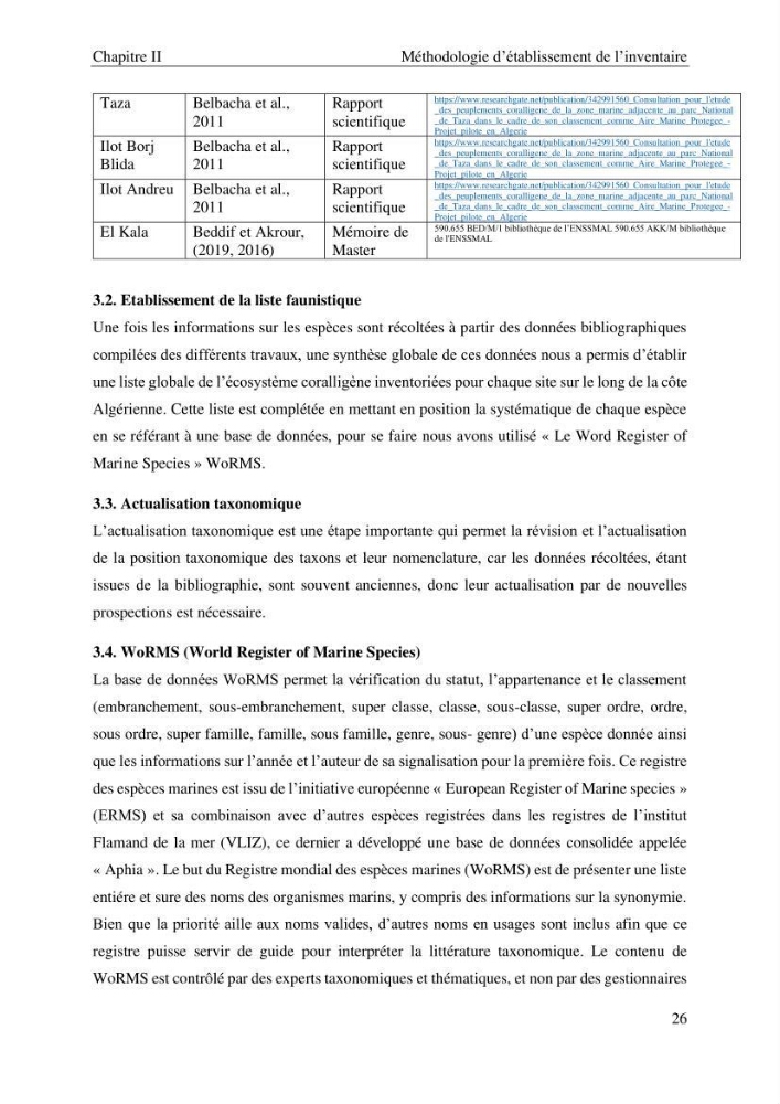 Contribution a la connaissance de la faune associée à l\'écosystème coralligène de la côte Algérienne: