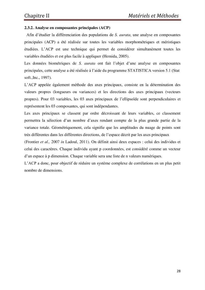 Biométrie de la daurade royale (Sparus aurata linné,1758),étude comparative entre quatre régions: golf d\'Annaba,golf de Skikda,baie d\'Alger et baie de Bou-Ismail