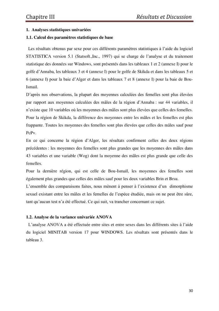 Biométrie de la daurade royale (Sparus aurata linné,1758),étude comparative entre quatre régions: golf d\'Annaba,golf de Skikda,baie d\'Alger et baie de Bou-Ismail
