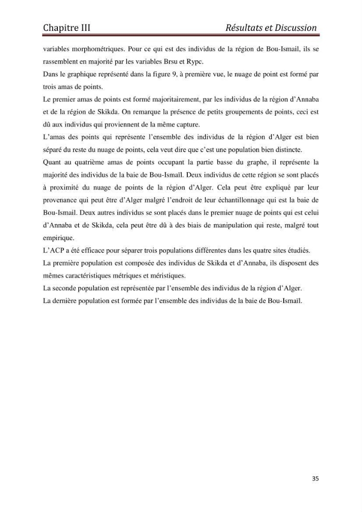 Biométrie de la daurade royale (Sparus aurata linné,1758),étude comparative entre quatre régions: golf d\'Annaba,golf de Skikda,baie d\'Alger et baie de Bou-Ismail