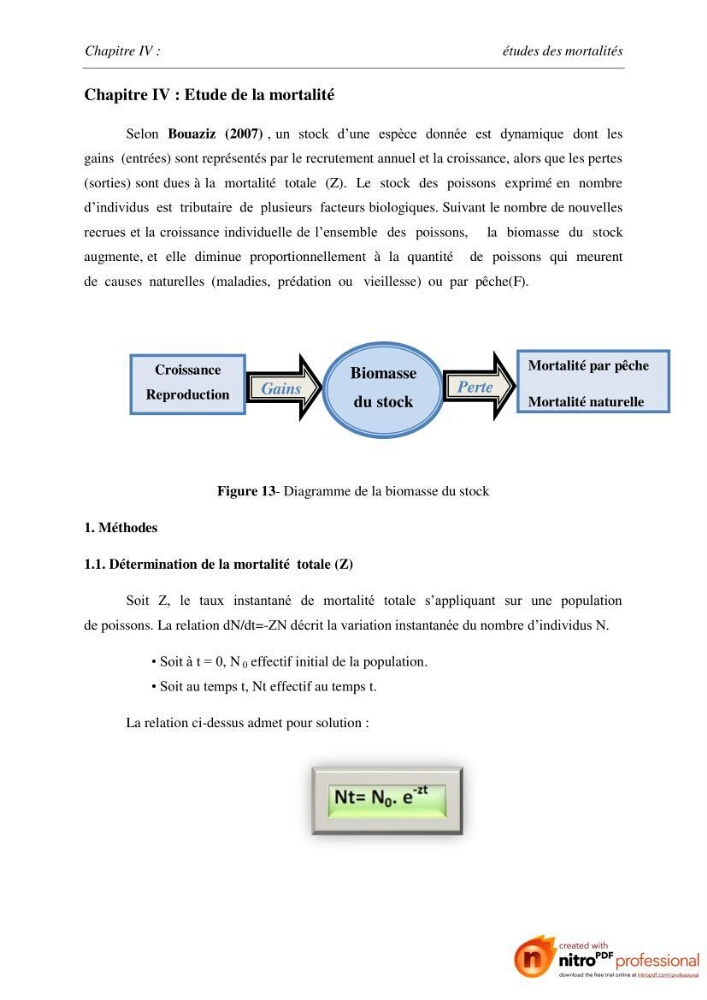 Contribution à l\'étude de l\'exploitation de Pagellus acarne (Risso, 1826) de la baie de Bou-ismail: