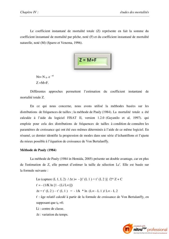 Contribution à l\'étude de l\'exploitation de Pagellus acarne (Risso, 1826) de la baie de Bou-ismail: