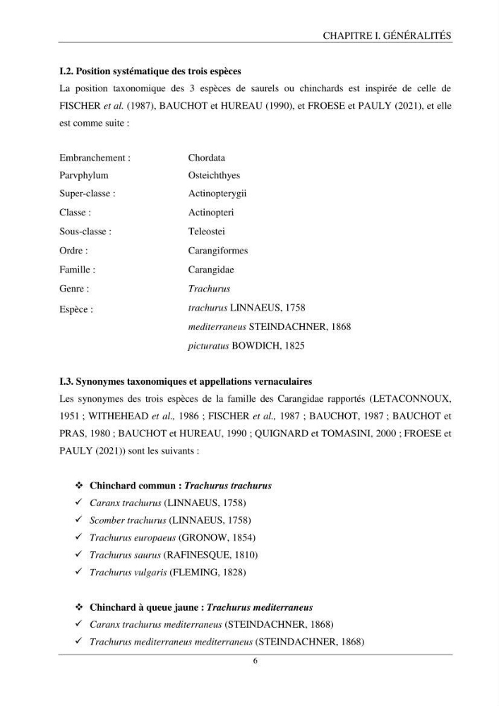 Contribution à l’étude de la reproduction des espèces du genre Trachurus (Actinopteri, Carangidae) de la région centre du littoral Algérien: