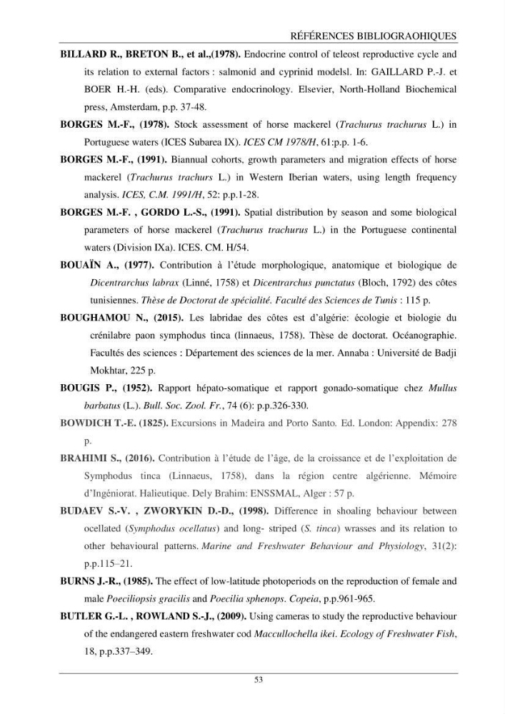 Contribution à l’étude de la reproduction des espèces du genre Trachurus (Actinopteri, Carangidae) de la région centre du littoral Algérien: