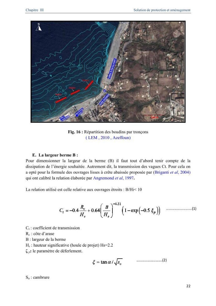 Proposition d\'ouvrages de protection par méthodes douces (géotextiles) de la plage centre d\'Azeffoun