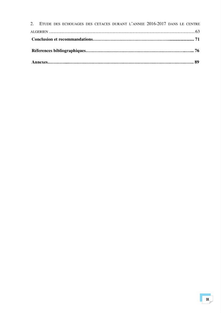 Bilan des échouages de cetacés dans le centre Algérien