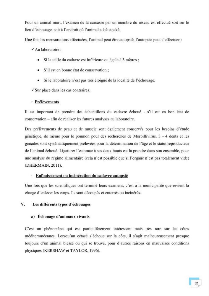 Bilan des échouages de cetacés dans le centre Algérien