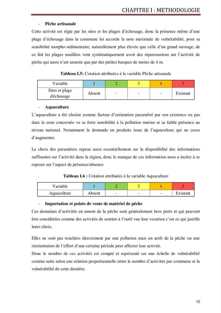 Evaluation de la vulnérabilité socio-économique du secteur de la pêche face à une pollution potentielle par les hydrocarbures dans la baie de Bou-Ismail