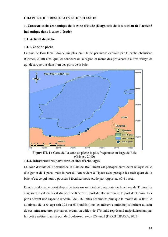 Evaluation de la vulnérabilité socio-économique du secteur de la pêche face à une pollution potentielle par les hydrocarbures dans la baie de Bou-Ismail