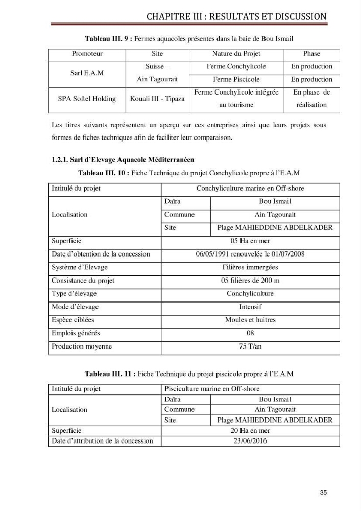 Evaluation de la vulnérabilité socio-économique du secteur de la pêche face à une pollution potentielle par les hydrocarbures dans la baie de Bou-Ismail