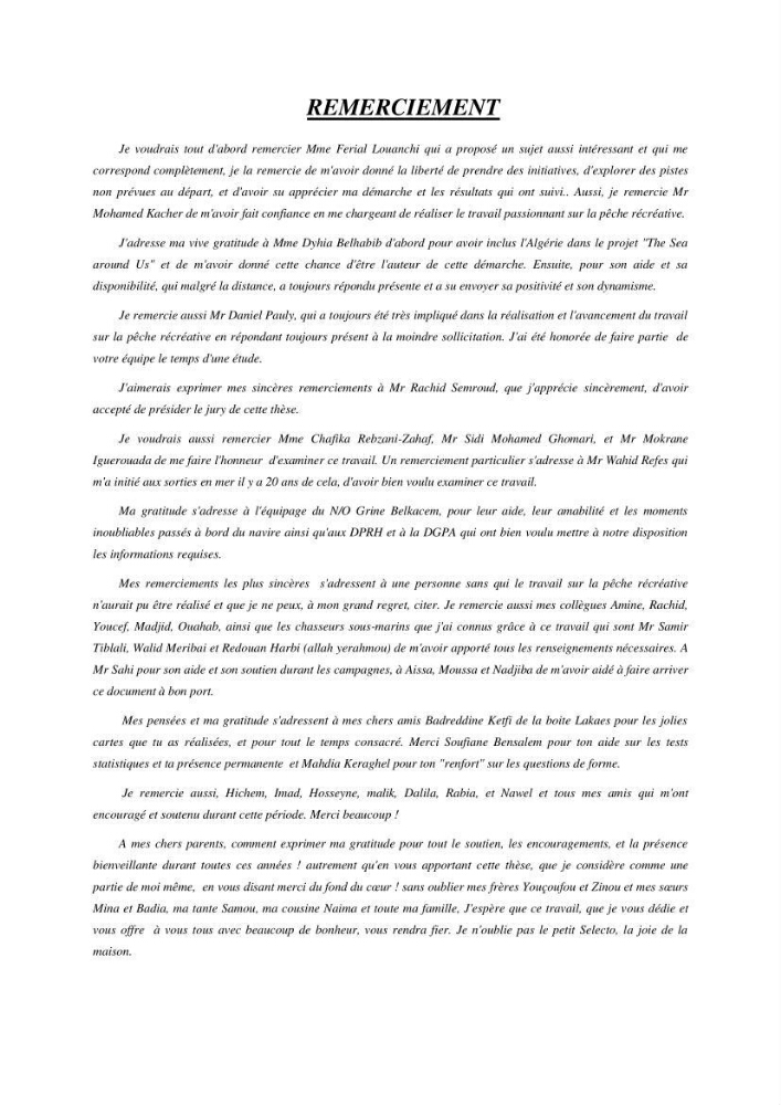 Contribution a l\'étude de l\'impact des changements des paramètres du milieu et de la préssion de la pêche sur les Bio-ressources marines Algériennes: