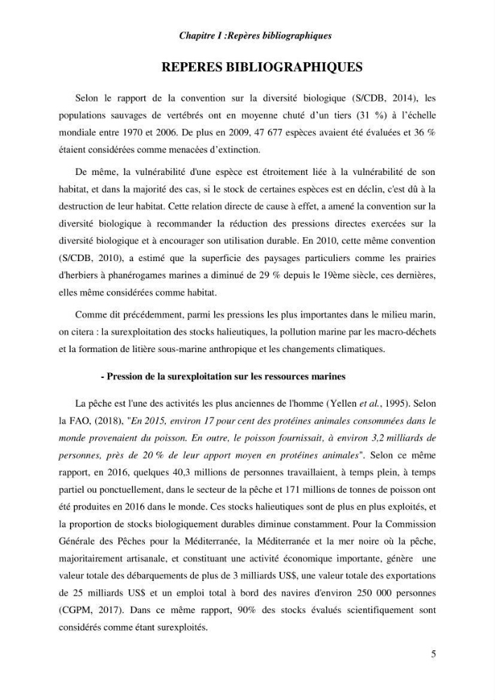 Contribution a l\'étude de l\'impact des changements des paramètres du milieu et de la préssion de la pêche sur les Bio-ressources marines Algériennes: