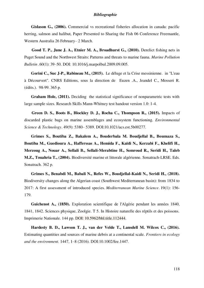 Contribution a l\'étude de l\'impact des changements des paramètres du milieu et de la préssion de la pêche sur les Bio-ressources marines Algériennes: