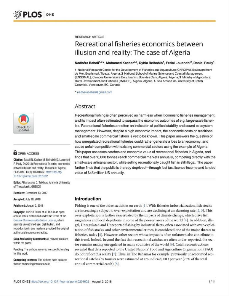 Contribution a l\'étude de l\'impact des changements des paramètres du milieu et de la préssion de la pêche sur les Bio-ressources marines Algériennes: