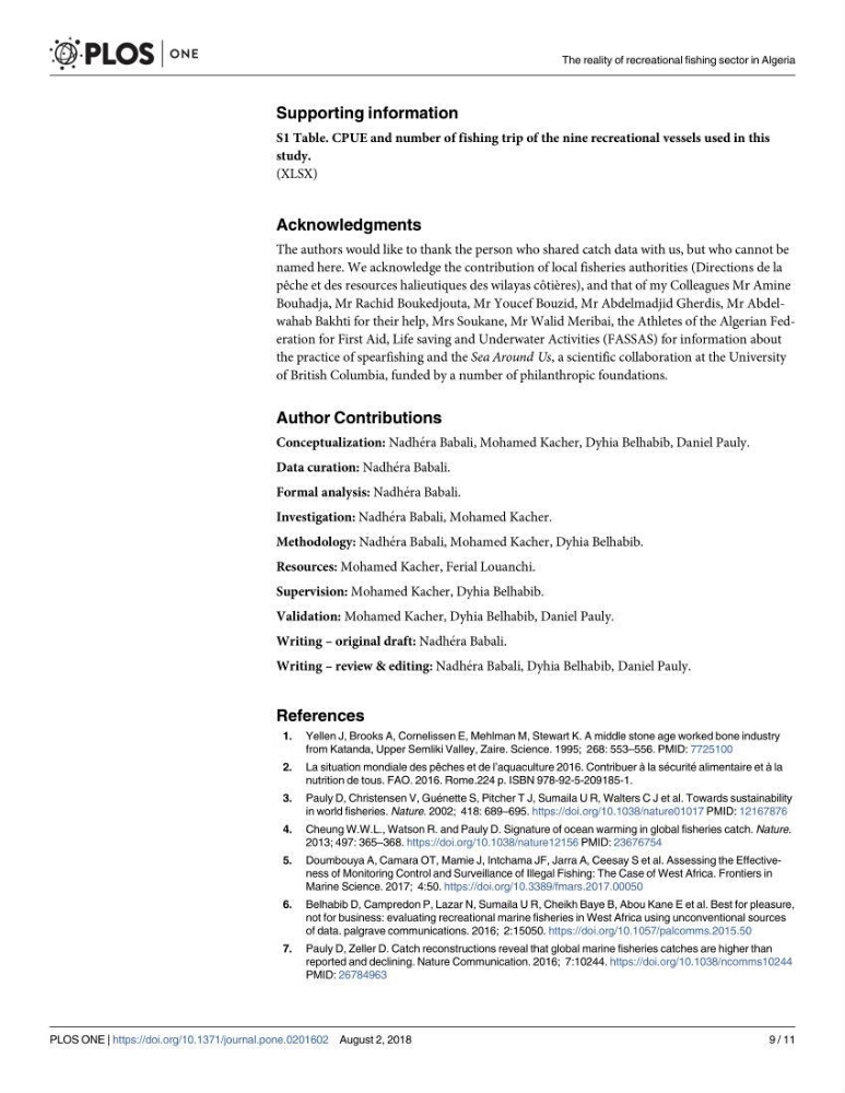 Contribution a l\'étude de l\'impact des changements des paramètres du milieu et de la préssion de la pêche sur les Bio-ressources marines Algériennes: