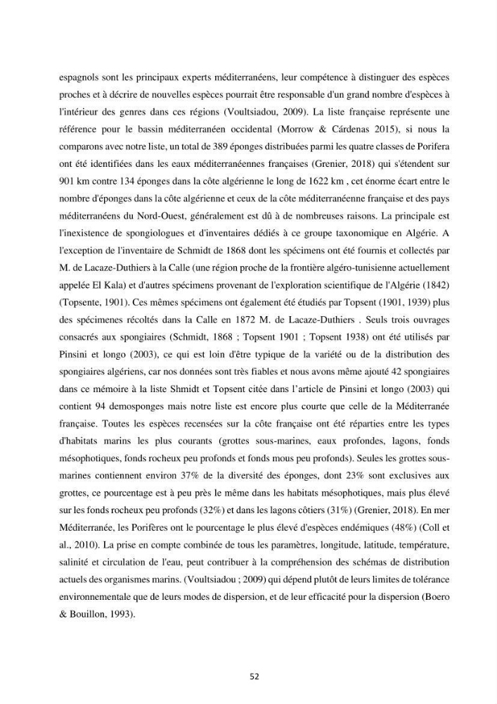 Elaboration d’un inventaire-référentiel national des Porifères de la côte algérienne