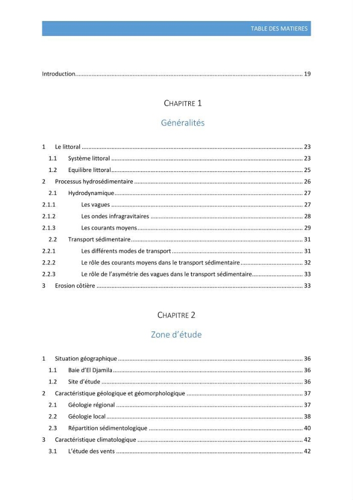 Modélisation de l\'hydrodynamique sédimentaire soumise à l\'action de la houle et des courants: Application à la côte de Sidi-Fredj