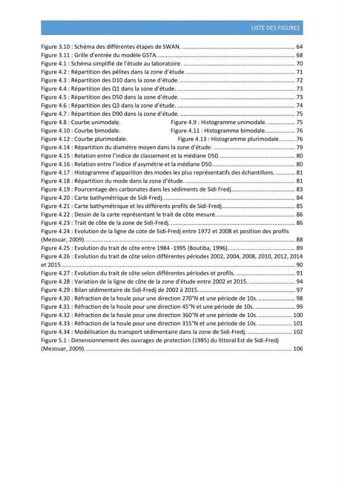 Modélisation de l\'hydrodynamique sédimentaire soumise à l\'action de la houle et des courants: Application à la côte de Sidi-Fredj