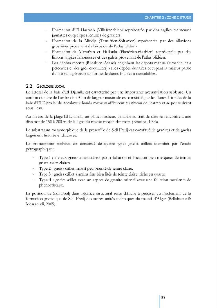 Modélisation de l\'hydrodynamique sédimentaire soumise à l\'action de la houle et des courants: Application à la côte de Sidi-Fredj