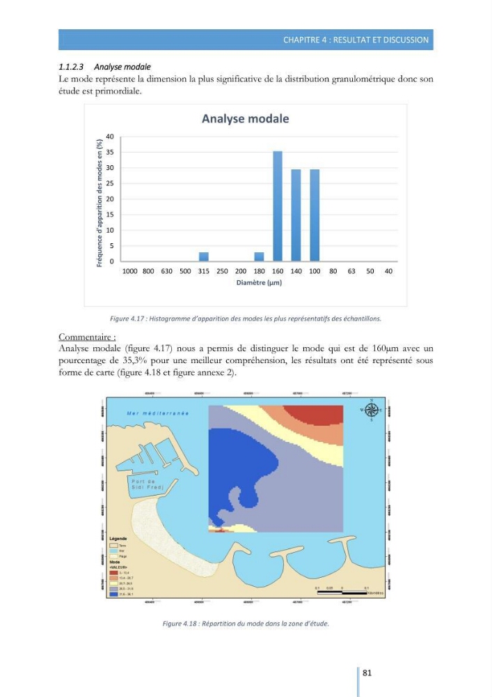 Modélisation de l\'hydrodynamique sédimentaire soumise à l\'action de la houle et des courants: Application à la côte de Sidi-Fredj