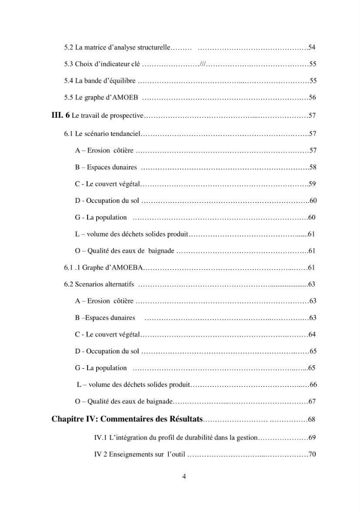 Profil de durabiblité d\'une zone cotiêre urbaine