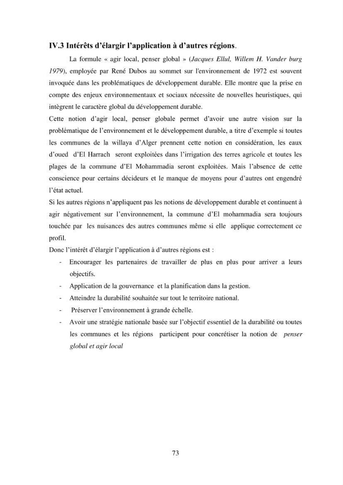 Profil de durabiblité d\'une zone cotiêre urbaine