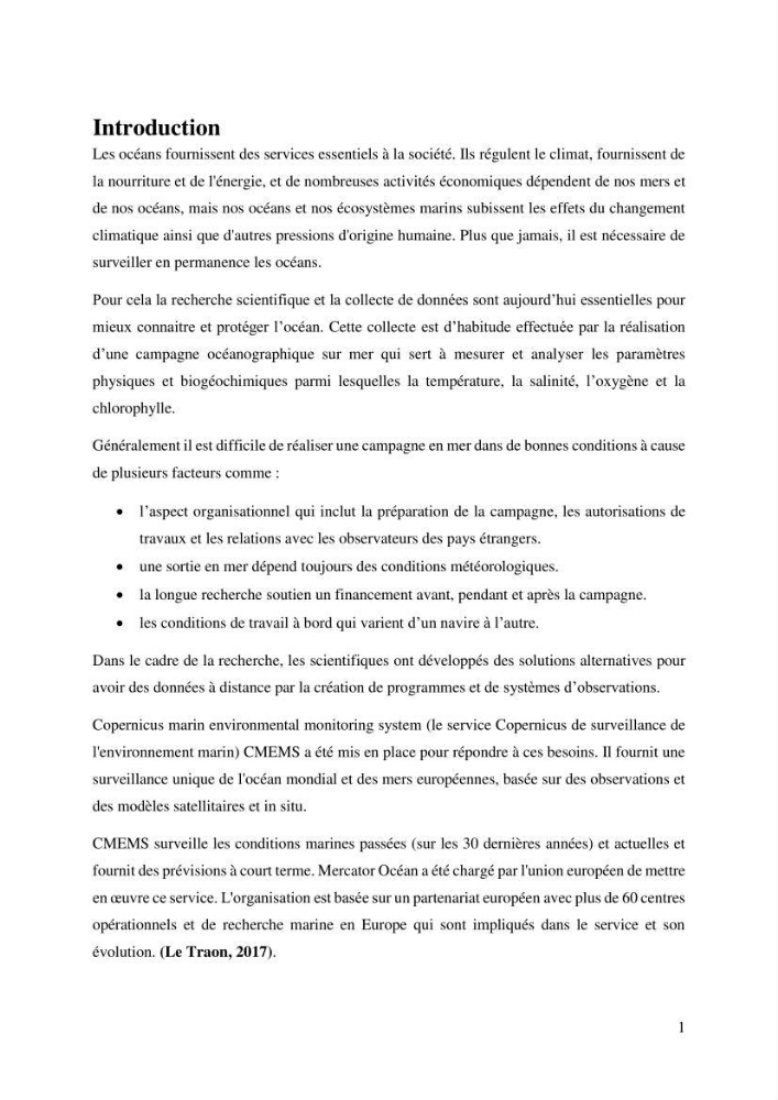 L’utilisation des données in-situ pour l’évaluation des produits CMEMS (physiques et biogéochimiques) dans le bassin Algérien.