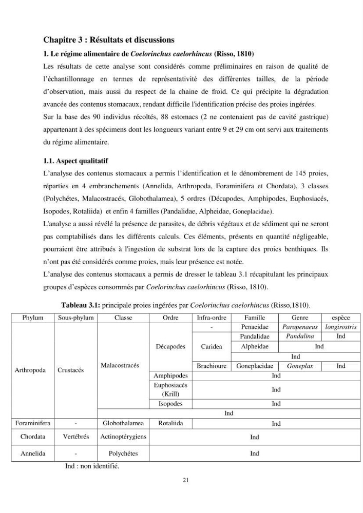 Valorisation d’une espèce de poisson issue des rejets de la pêche au niveau du port de Bouharoun biologie et exploitation de Coelorinchus caelorhincus (Risso, 1810)