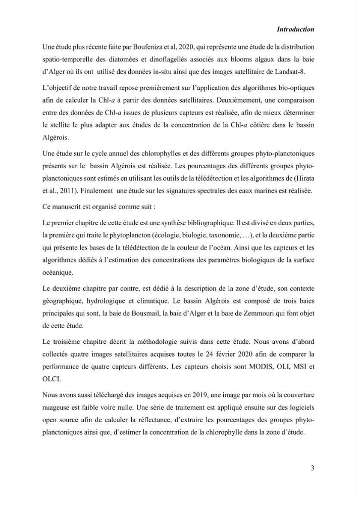 Modélisation du phytoplancton marin et des paramètres biologiques des zones côtières, outils et imagerie satellitale