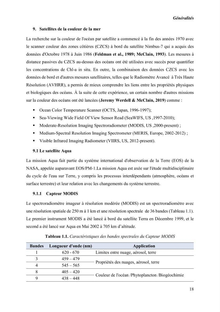 Modélisation du phytoplancton marin et des paramètres biologiques des zones côtières, outils et imagerie satellitale