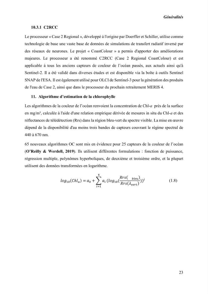 Modélisation du phytoplancton marin et des paramètres biologiques des zones côtières, outils et imagerie satellitale