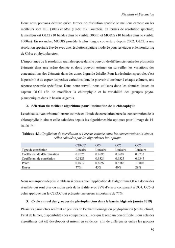 Modélisation du phytoplancton marin et des paramètres biologiques des zones côtières, outils et imagerie satellitale