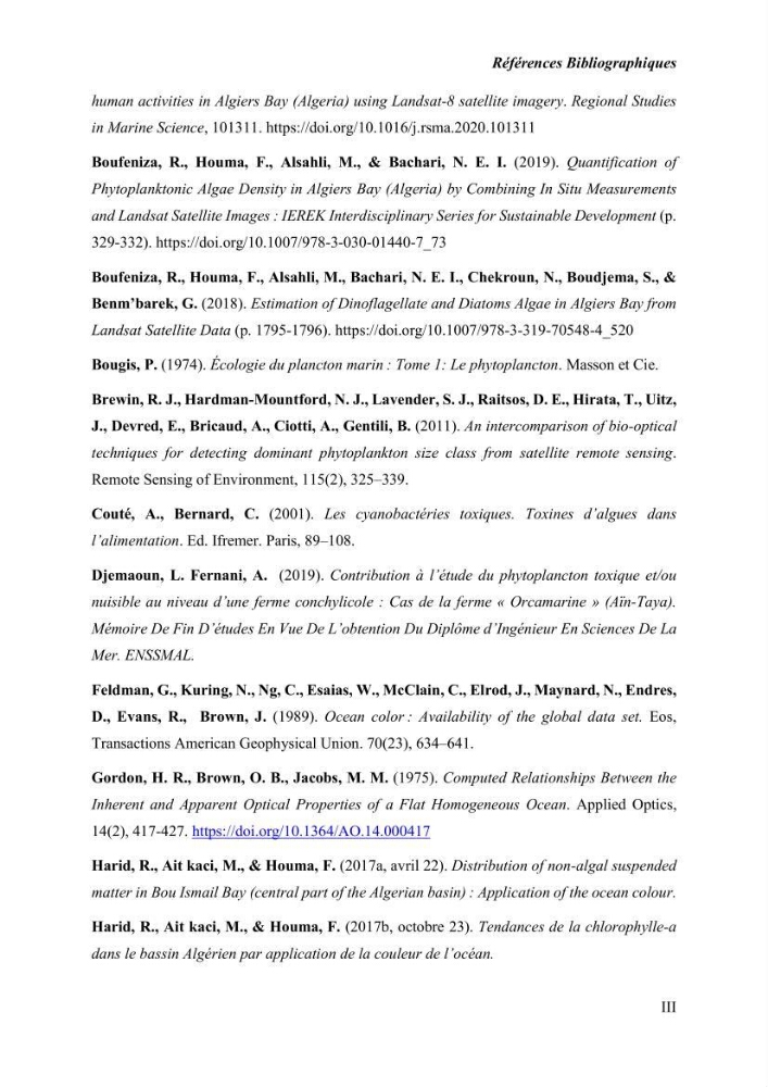 Modélisation du phytoplancton marin et des paramètres biologiques des zones côtières, outils et imagerie satellitale