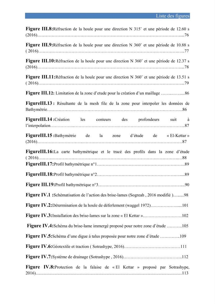 Etude de protection du rivage d\'el kettar-cherchell