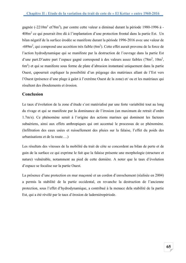 Etude de protection du rivage d\'el kettar-cherchell