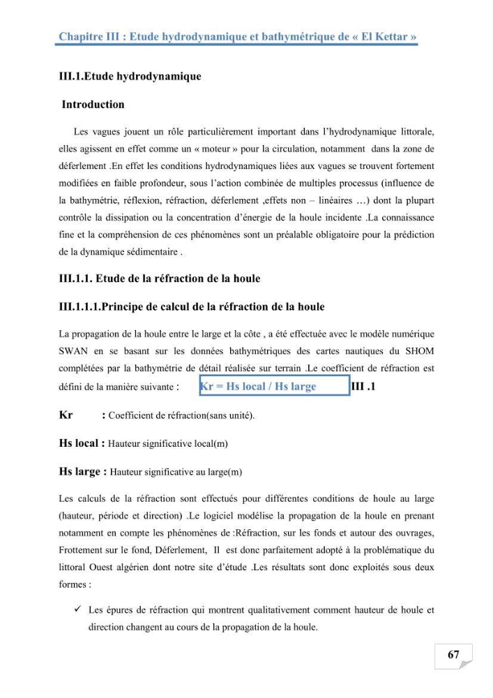Etude de protection du rivage d\'el kettar-cherchell
