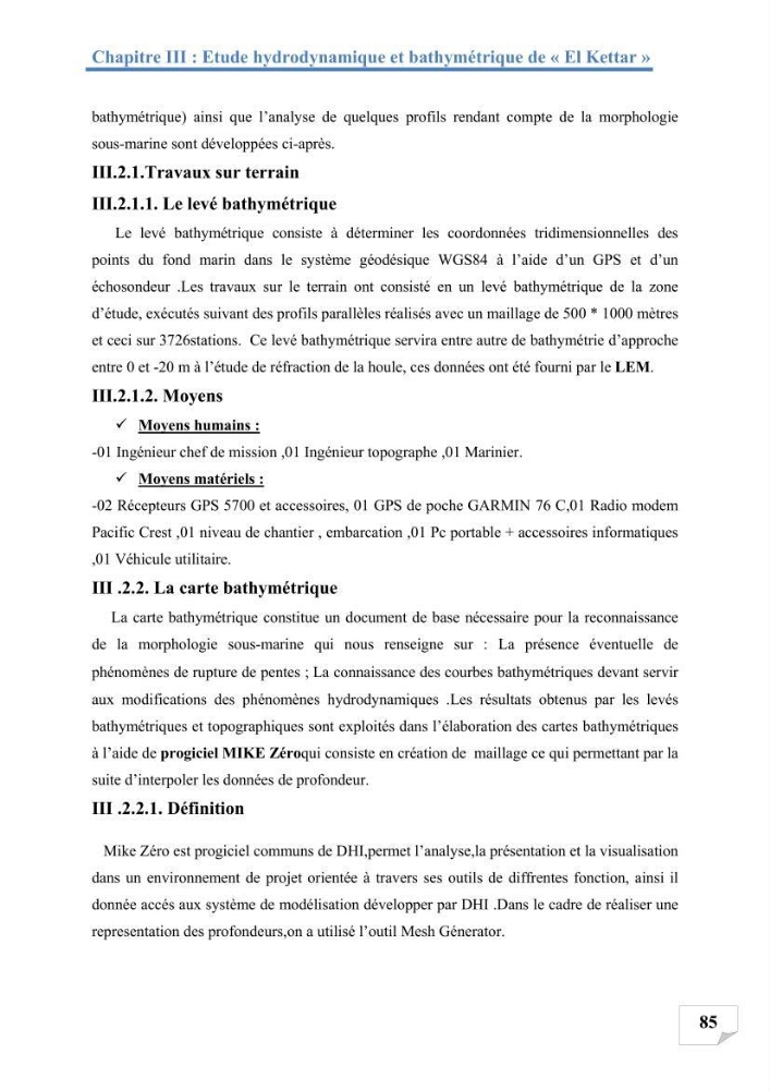 Etude de protection du rivage d\'el kettar-cherchell