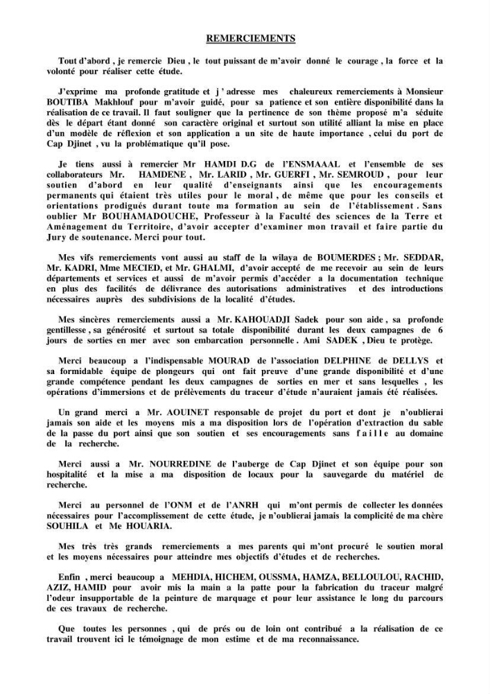 Etude hydro-sédimentaire a l\'avant côte de cap djinet wilaya de Boumerdes