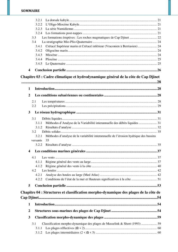 Etude hydro-sédimentaire a l\'avant côte de cap djinet wilaya de Boumerdes