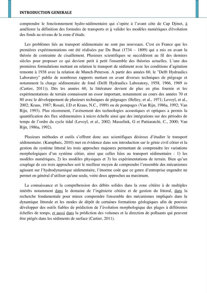Etude hydro-sédimentaire a l\'avant côte de cap djinet wilaya de Boumerdes