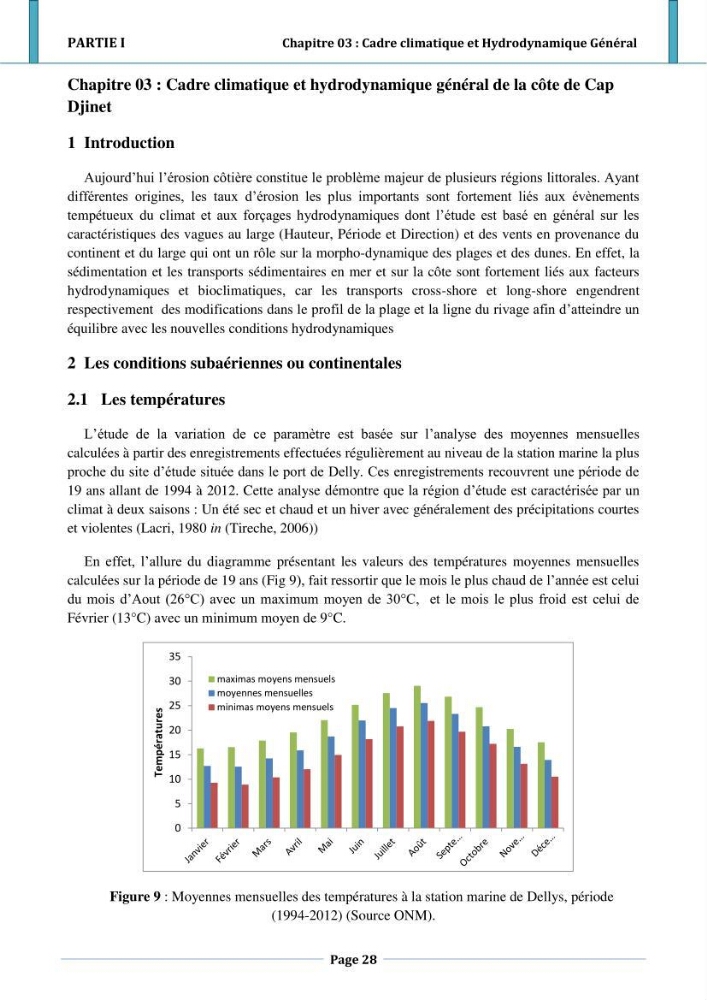 Etude hydro-sédimentaire a l\'avant côte de cap djinet wilaya de Boumerdes